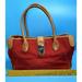 Dooney & Bourke Bags | Dooney & Bourke Red Signature Monogram Tan Leather Buckle Closure Handbag | Color: Red | Size: Medium