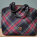 Dooney & Bourke Bags | Dooney & Bourke Black Tartan Plaid Large Celeste Satchel | Color: Black/Red | Size: Os