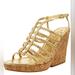 Kate Spade Shoes | Kate Spade New York Felix Metallic Cork Wedge 8.5 Pre-Owned | Color: Gold | Size: 8.5