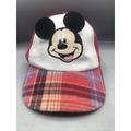 Disney Accessories | Disney Junior Mickey Mouse Tartan Plaid Baseball Hat Cap Kids Toddler Adjustable | Color: Gray/Red | Size: Osb