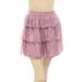 Free People Skirts | Free People Ruffle Tiered Solid Mini Skirt Purple High Waisted Smocked Xs | Color: Purple | Size: Xs