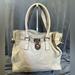 Michael Kors Bags | Michael Kors Hamilton Tote Cream With Silver Shoulder Tote Handbag Leather | Color: Cream/Silver | Size: Os