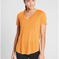 Athleta Tops | Athleta Breezy Scoop V Tee Top Size Small Short Sleeve V-Neck Lightweight Yellow | Color: Yellow | Size: S