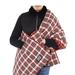 Burberry Accessories | Burberry Unisex Reversible Red Hooded Puffer Tartan Cotton Poncho | Color: Red/Tan | Size: Os