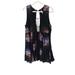 Free People Dresses | Free People M Lovely Day Tunic Dress Deep V Tie Front Black Floral Boho Festival | Color: Black/Purple | Size: M