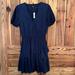 Madewell Dresses | Madewell Nwt Mock Wrap Dress Size 2 Navy Blue | Color: Blue | Size: 2