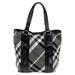 Burberry Bags | Burberry Black Beat Check Nylon And Patent Leather Lowry Tote | Color: Black | Size: Os