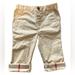 Burberry Bottoms | Burberry Boys 'Ricky' Chino Trousers With Iconic Burberry Check Turn-Up Cuffs. | Color: Tan | Size: 12mb