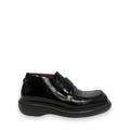 Gucci Shoes | Gucci Black Leather Chunky Square Toe Logo Accent Web Stripe Loafers Flats 36 | Color: Black | Size: 36eu