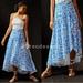 Anthropologie Skirts | Anthropologie Ruffle High Low Printed Wrap Maxi Skirt Hutch Blue Size S Nwt | Color: Blue/White | Size: S