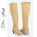 Free People Shoes | Free People Essential Tall Slouch Boots Size 8m | Color: Tan | Size: 8