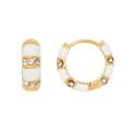 Kate Spade Jewelry | Kate Spade White Rare Form Striped Huggies Gold Hoop Earrings | Color: Gold/White | Size: Os