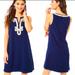 Lilly Pulitzer Dresses | Lilly Pulitzer Cherlyn Soft Shift Dress Navy Blue Dress | Color: Blue/Gold | Size: 8