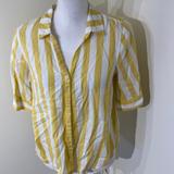 J. Crew Tops | J Crew Gold And White Striped Button Up | Color: Gold/White | Size: S