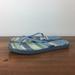 Coach Shoes | Coach Linette Women's Flip Flop Thong Sandals Blue Leather Stripes Size 7m. | Color: Blue | Size: 7