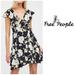 Free People Dresses | Free People Floral Black Cream Ruffled Tie Waist Sleeveless Wrap Dress Xs | Color: Black/Cream | Size: Xs