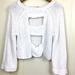 Free People Sweaters | Free People Endless Stories Crop Sweater With Square Cut Out Detail Size Small | Color: White | Size: Xs