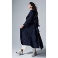 Free People Jackets & Coats | Free People We The Free Melia Mac Navy White Striped Coat Trench Jacket Size Med | Color: Blue/White | Size: M