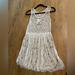 Free People Dresses | Free People Beaded Lace Sleeveless Babydoll Slip Dress | Color: Cream | Size: Xs