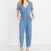 Madewell Pants & Jumpsuits | Madewell Size 4 Denim Jumpsuit Denim Puff-Sleeve Tapered Jumpsuit | Size 4 | Color: Blue | Size: 4