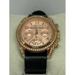 Michael Kors Jewelry | Michael Kors Mk5859 Women's Watch Rose Gold Black Leather Band 39mm Analog C428 | Color: Black/Gold | Size: 39 Mm