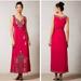Anthropologie Dresses | Anthropologie (Vanessa Virginia) Dayak Fuscia Pink Embroidered Maxi Dress Xs | Color: Gold/Pink | Size: 2