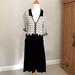 Anthropologie Dresses | Anthropologie Knitted Knotted Knit Black Ivory Dress With Knitted Lace Top Sz L | Color: Black/White | Size: L