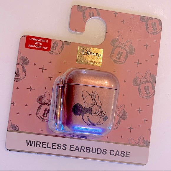 Disney Cell Phones & Accessories | Disney Minnie Mouse “Animator’s Sketch” Metallic Shimmer Airpods 1/2 Case+Clip | Color: Pink | Size: Os