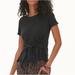 Anthropologie Tops | Anthropologie Black Tie Front Short Sleeve Tee Sz Medium Petite | Color: Black | Size: Mp