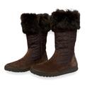 Coach Shoes | Coach Brown Suede & Signature Quilted Nylon Rabbit Fur Top Mid Calf Boots Size 6 | Color: Brown | Size: 6