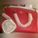 Coach Bags | Coach Signature And Color-Block Mia Satchel Purse | Color: Pink/Red | Size: Os