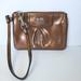 Coach Bags | Coach Corner Wristlet Wallet Brown Clutch Zip Pouch Patent Leather Metalic Small | Color: Brown | Size: Os