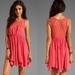 Free People Dresses | Free People Fiesta Crochet Babydoll Mini Dress In Coral ~ Size Large | Color: Orange/Pink | Size: L