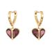 Kate Spade Jewelry | Kate Spade Red Rock Solid Stone Heart Huggie Earrings | Color: Gold/Red | Size: Os