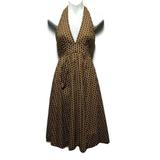 J. Crew Dresses | J. Crew Halter Dress Size 0 Brown Polka Dot Retro Pin Up Rockabilly Sun Dress | Color: Brown/White | Size: 0