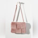 Anthropologie Bags | Anthropologie Faux Fur Pink Soft Woven Clutch (Out Of Stock Everywhere) | Color: Gold/Pink | Size: Os