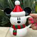 Disney Holiday | Disney Mickey Mouse 2023 Christmas Holiday Mug Top Santa Scarf Cup Hot Cocoa Tea | Color: Pink | Size: Os