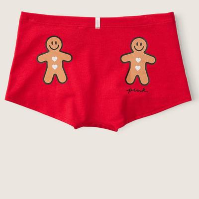 Victoria's Secret Intimates & Sleepwear | Gingerbread Man Men Christmas Shorties Vs Pink Cotton Boyshort Underwear Nwt | Color: Red/Tan | Size: Various