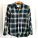 American Eagle Outfitters Tops | American Eagle Plaid Blue, Green, And White Flannel Button Up. Xs Loose. | Color: Blue/Green | Size: Xs