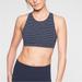 Athleta Intimates & Sleepwear | Athleta Women’s Navy Stripe High Neck Longline Sports Bra - Size Medium | Color: Blue/White | Size: M