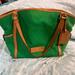 Dooney & Bourke Bags | Authentic Dooney & Bourke Signature Canvas Tote Bag, Large Satchel, Green Db | Color: Green/Tan | Size: Os