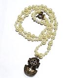 J. Crew Jewelry | J. Crew Pearl Steam Punk Necklace | Color: Cream/Silver | Size: Os