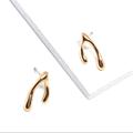 Anthropologie Jewelry | Anthropologie 14k Gold Filled Vermeil Dainty Petite Abstract Earrings | Color: Gold | Size: Os