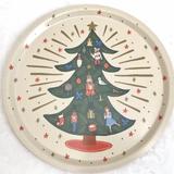 Anthropologie Dining | Anthropologie Rifle Paper Co. Tree Platter Tray Nutcracker Christmas Nwt | Color: Gold/Green/Red | Size: 15” Diameter