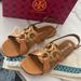 Tory Burch Shoes | $398 New Tory Burch Ring Sandal Brown Leather Gold Rings Light Tan, Beige Sz 9.5 | Color: Brown/Tan | Size: 9.5