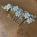 Anthropologie Accessories | Anthropologie Bhldn Crystal & Beads Comb New | Color: Gold/Silver | Size: Os
