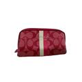 Coach Bags | Coach Vintage Pink Signature Jacquard Stripes Zip Around Pouch Bag Y2k Barbiecor | Color: Pink | Size: Os