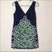 Lilly Pulitzer Dresses | Lilly Pulitzer Tank Dress Size 2 Navy, Green And White Brocade Embroidery | Color: Blue/Green | Size: 2