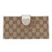 Gucci Bags | Gucci Brown Monogram Canvas White Leather Heart Logo Long Wallet | Color: Brown/White | Size: 7.5 X 3.75 X 1 Inches