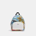 Coach Bags | Coach Mini Court Backpack With Hawaiian Print | Color: Blue/Red/Silver | Size: 7 3/4" (L) X 8 3/4" (H) X 3 1/2" (W)